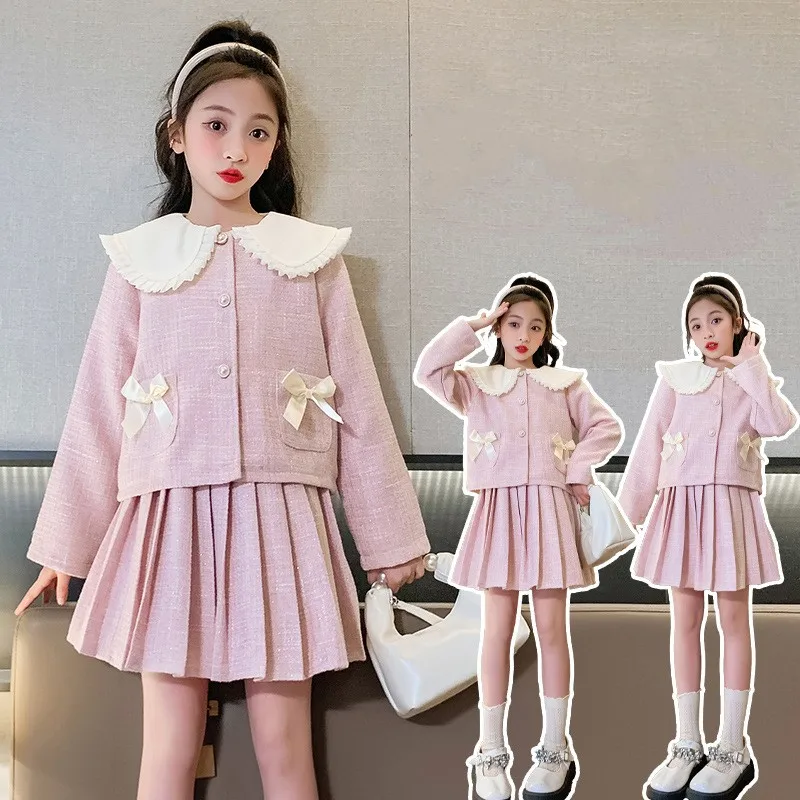 Fashion Kids Girls Princess Clothes Set Spring Autumn Children Girls Coat Outwear+Skirts Vintage Sweet Outfits Suit for 3-12yrs
Fashion Kids Girls Princess Clothes Set Spring Autumn Children Girls Coat Outwear+Skirts Vintage Sweet Outfits Suit for 3-12yrs