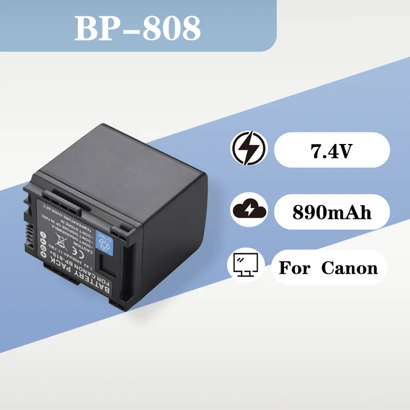 Высококачественная сменная батарея BP 808 890 мАч 7.4В, совместимая с видеокамерами Canon FS306 FS406 M31
Высококачественная сменная батарея BP 808 890 мАч 7.4В, совместимая с видеокамерами Canon FS306 FS406 M31