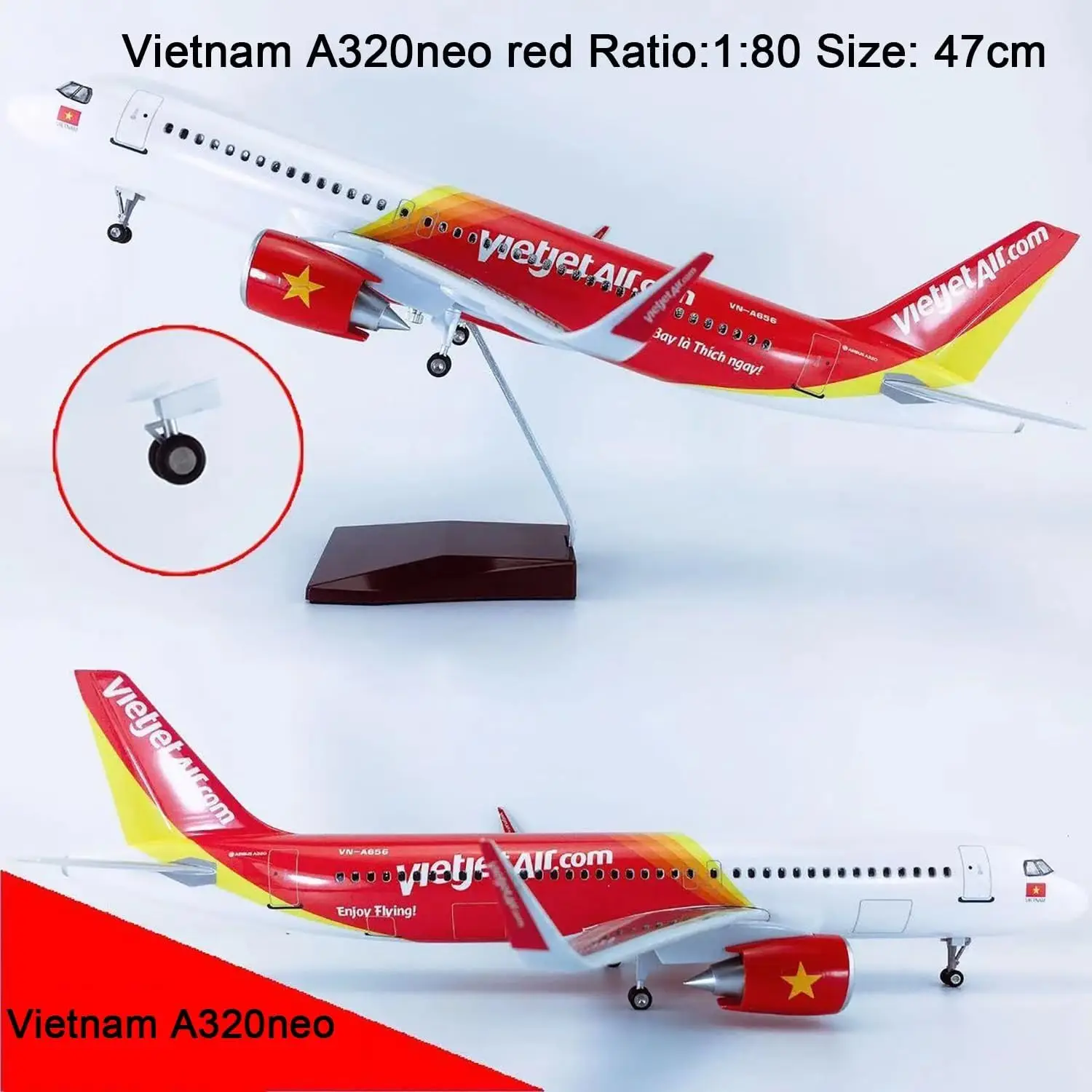 A320 VietJet Airlines Aircraft Model 47cm 1/80 Scale Plane Resin Toys Boys Kids With Wheels And Lights Collected Gift
A320 VietJet Airlines Aircraft Model 47cm 1/80 Scale Plane Resin Toys Boys Kids With Wheels And Lights Collected Gift