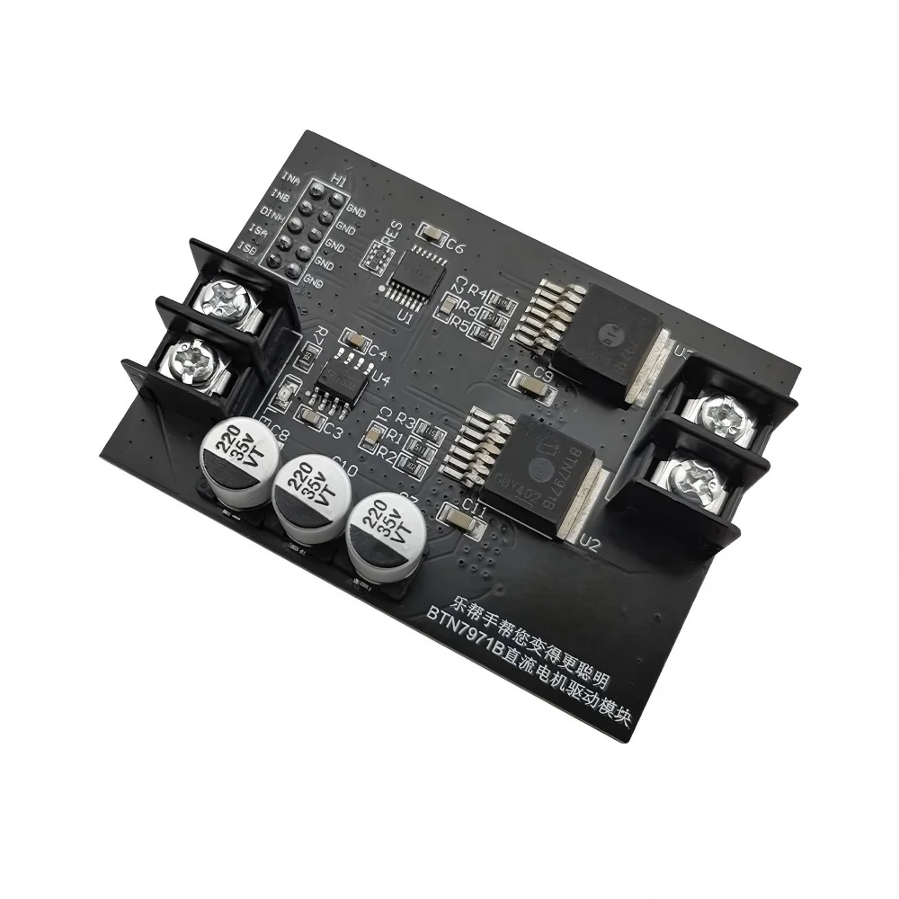 BTN7971B Motor Driver Module High Power H-Bridge Driver Board DC6-28V 660UF Filter Capacitor 5.08mm Terminal Pitch for Smart Car
BTN7971B Motor Driver Module High Power H-Bridge Driver Board DC6-28V 660UF Filter Capacitor 5.08mm Terminal Pitch for Smart Car