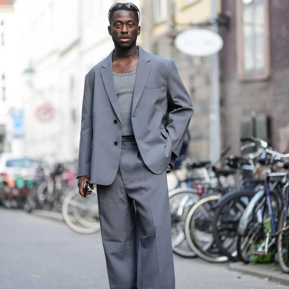 Men's Gray Single-Breasted High Quality Suit 2 Piece Jacket Pant Set Notch Lapel Loose Daily Office Casual Male Outfits
Men's Gray Single-Breasted High Quality Suit 2 Piece Jacket Pant Set Notch Lapel Loose Daily Office Casual Male Outfits