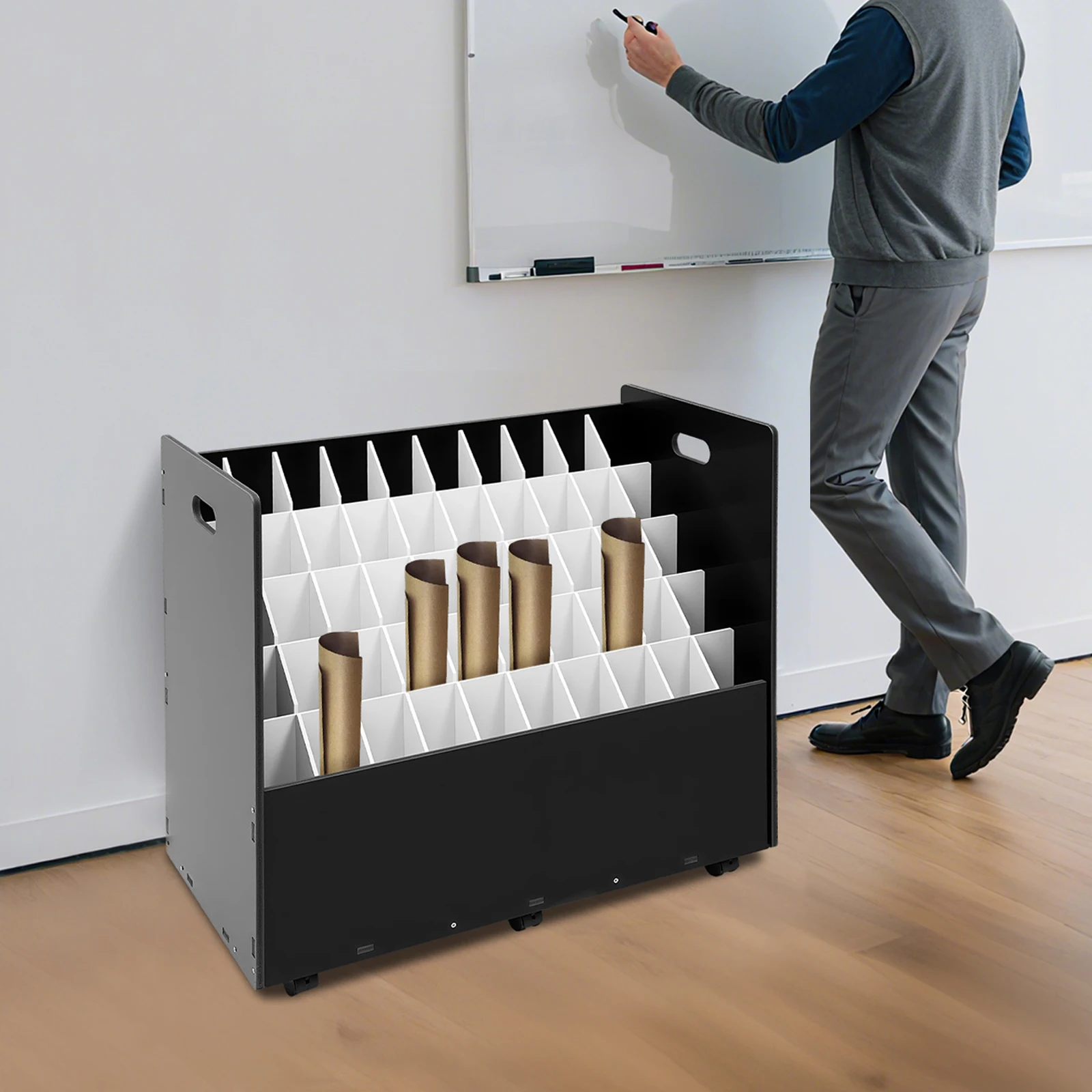 Органайзер для чертежей на 50 слотов, держатель для рулонных файлов, передвижная тележка для рулонных файлов с 6 универсальными колесами с блокировкой для переговорных комнат
Органайзер для чертежей на 50 слотов, держатель для рулонных файлов, передвижная тележка для рулонных файлов с 6 универсальными колесами с блокировкой для переговорных комнат