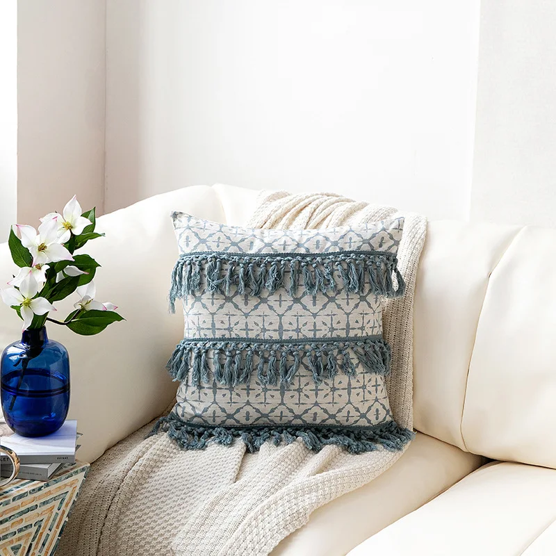 Fresh Blue Cushion Cover Home Coffee Seat Decor Made Tassel Cotton Pillow Cover Cushion Cover
Fresh Blue Cushion Cover Home Coffee Seat Decor Made Tassel Cotton Pillow Cover Cushion Cover