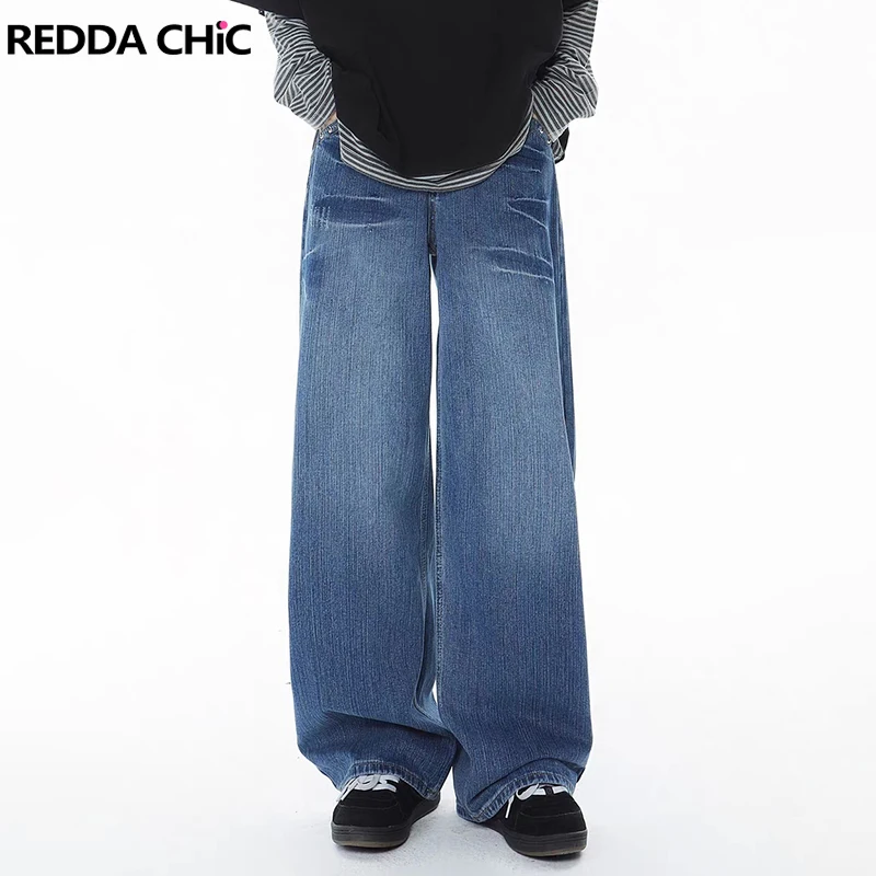 REDDACHIC Men Distressed Wash Blue Baggy Jeans High Rise Rivets Crackle Casual Wide Leg Straight Pants Retro High Street Clothes
REDDACHIC Men Distressed Wash Blue Baggy Jeans High Rise Rivets Crackle Casual Wide Leg Straight Pants Retro High Street Clothes