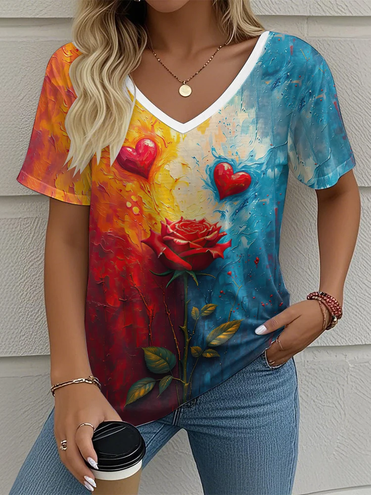 Women's T-Shirt Floral Pattern 3D Print Outdoor Casual Round Neck Short Sleeve Tops Fashion T Shirts Oversized Women's Clothing
Women's T-Shirt Floral Pattern 3D Print Outdoor Casual Round Neck Short Sleeve Tops Fashion T Shirts Oversized Women's Clothing