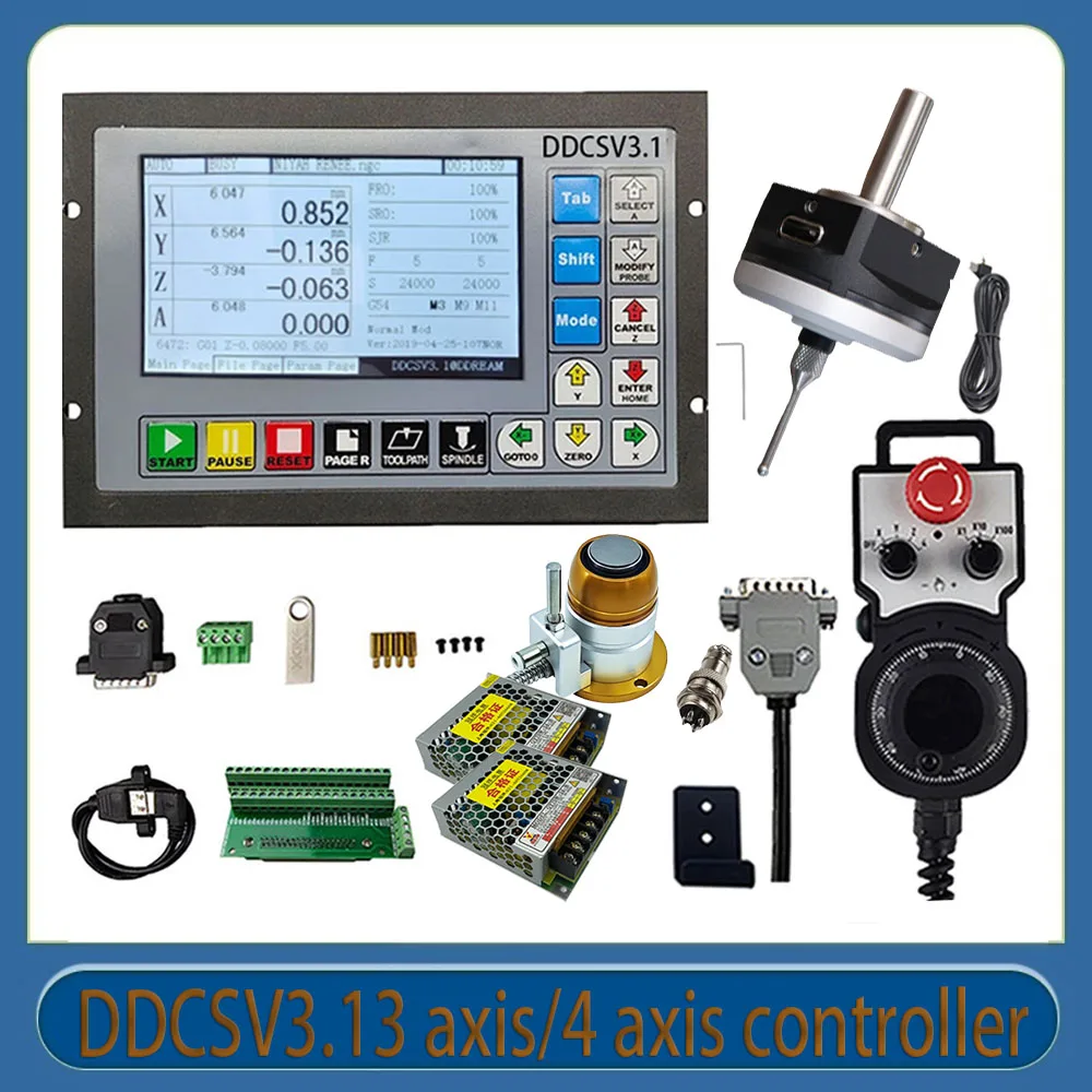 Ddcsv3.1 3/4axis G-code Offline Controller + 4axis Emergency Stop Handwheel, 3d Angle Edge Finder, Zaxis Tool Setting Instrument
Ddcsv3.1 3/4axis G-code Offline Controller + 4axis Emergency Stop Handwheel, 3d Angle Edge Finder, Zaxis Tool Setting Instrument