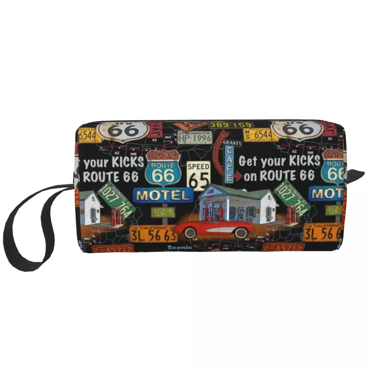 Винтажная косметичка America Road Route 66, женский дорожный косметический органайзер, милые сумки для хранения туалетных принадлежностей
Винтажная косметичка America Road Route 66, женский дорожный косметический органайзер, милые сумки для хранения туалетных принадлежностей
