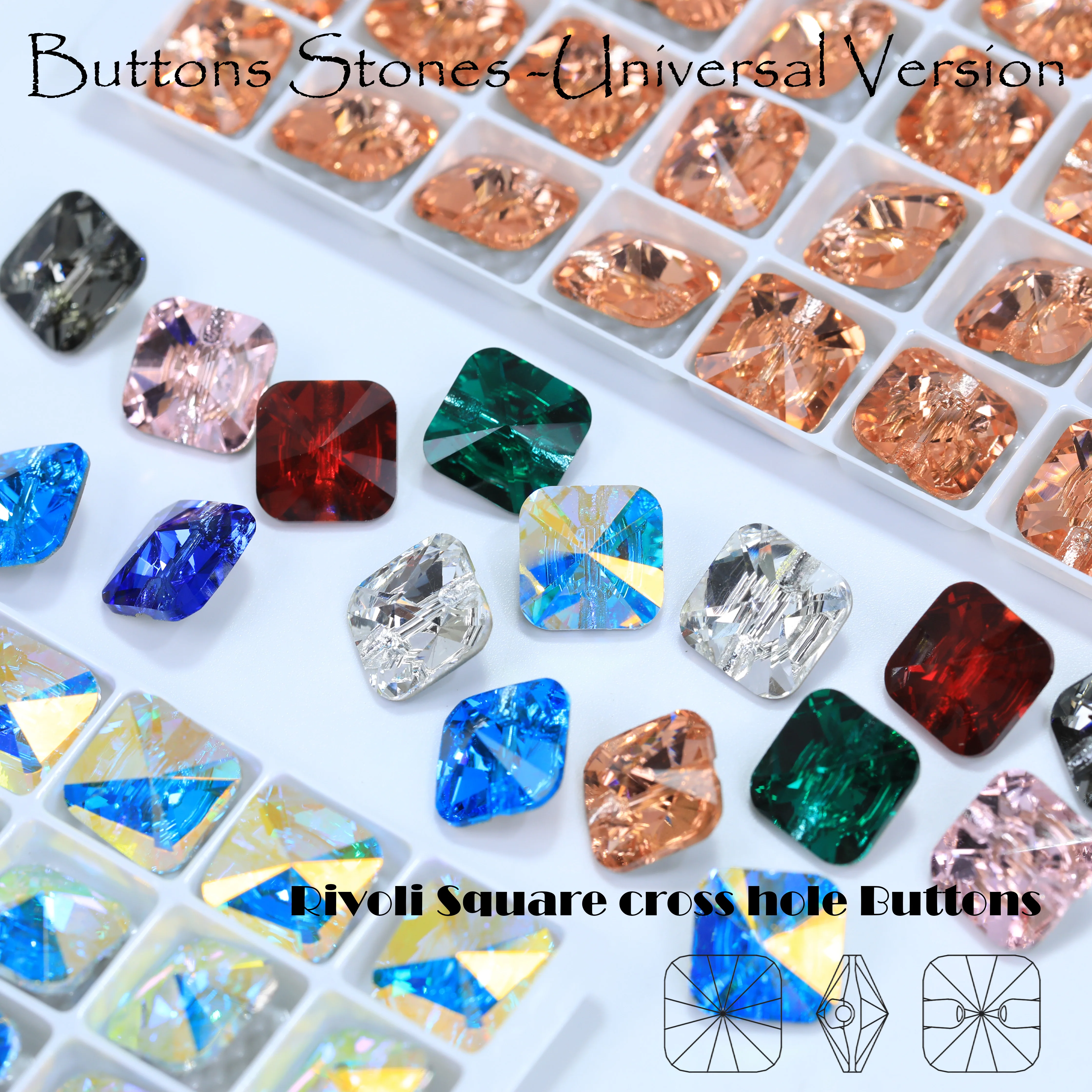 Кнопки Rivoli Square Cross Hole из высококачественного стекла и хрусталя для шитья, свадебных платьев, блузок, детской одежды, сумок
Кнопки Rivoli Square Cross Hole из высококачественного стекла и хрусталя для шитья, свадебных платьев, блузок, детской одежды, сумок