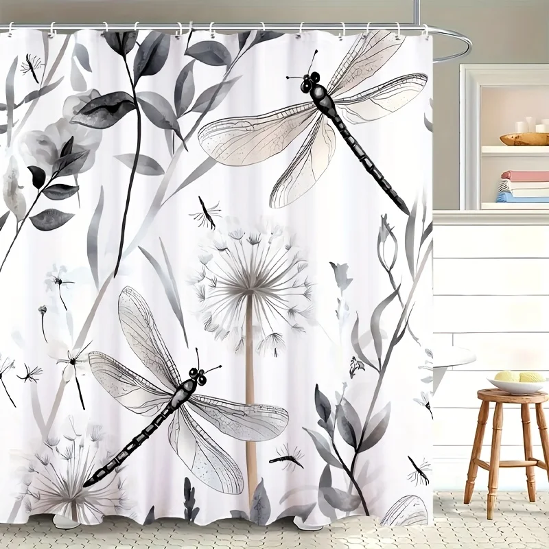 Elegant Dragonfly Shower Curtain Black and White Nature Art Minimalist Design Modern Bathroom Decor Waterproof Fabric Bath
Elegant Dragonfly Shower Curtain Black and White Nature Art Minimalist Design Modern Bathroom Decor Waterproof Fabric Bath