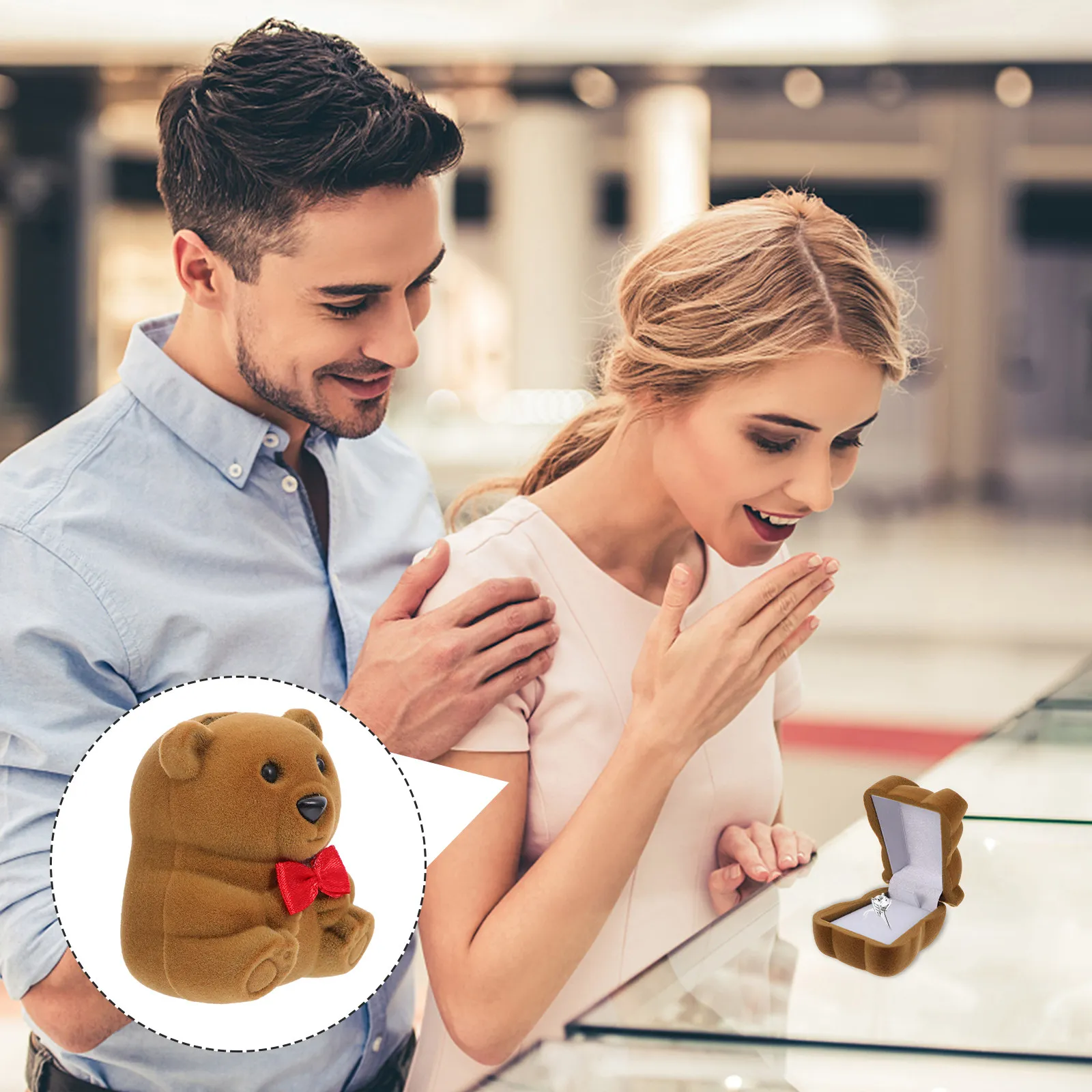 1Pcs Realistic Bear Design Ring Box Premium Jewelry Gift Case for Anniversary Birthday Proposal Ring Storage Decoration
1Pcs Realistic Bear Design Ring Box Premium Jewelry Gift Case for Anniversary Birthday Proposal Ring Storage Decoration