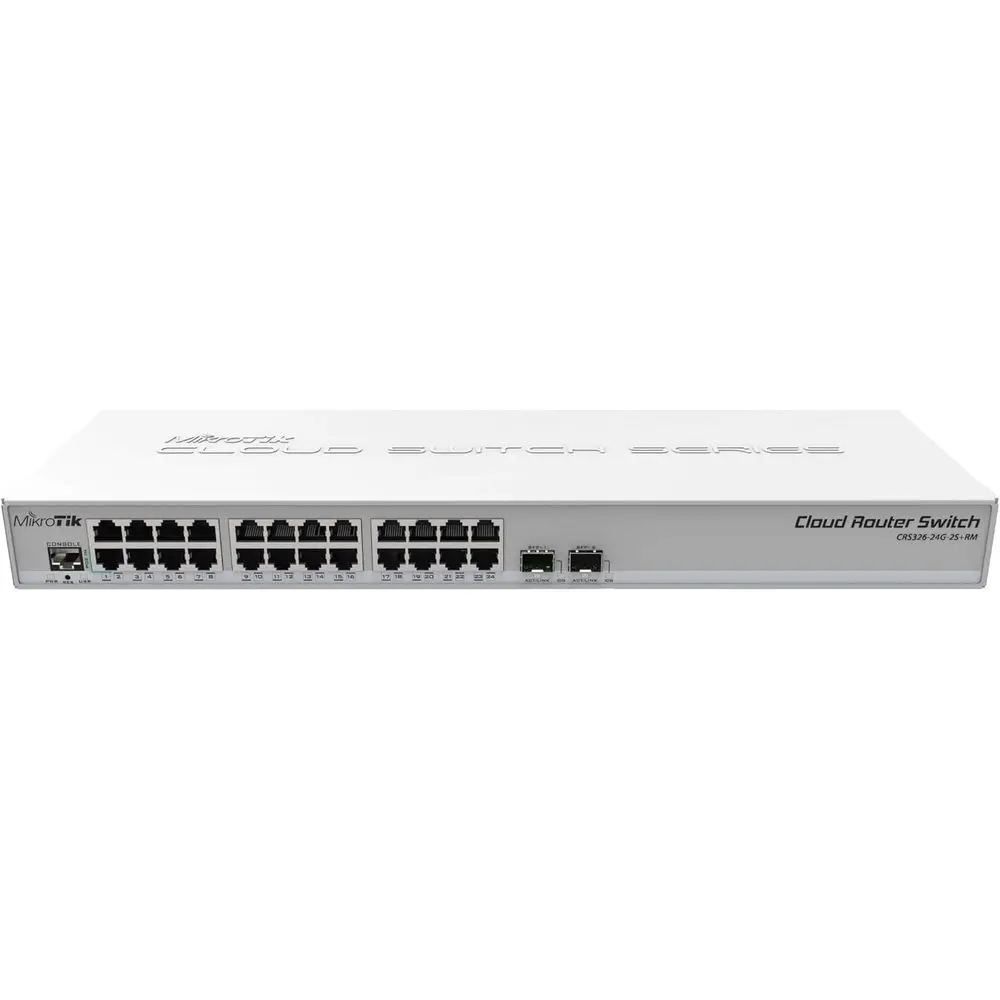 24-Port Gigabit Ethernet Switch with 2 SFP+ Ports, Dual Boot RouterOS/SwOS, Managed, Metal Enclosure, Compatible with Various De
24-Port Gigabit Ethernet Switch with 2 SFP+ Ports, Dual Boot RouterOS/SwOS, Managed, Metal Enclosure, Compatible with Various De