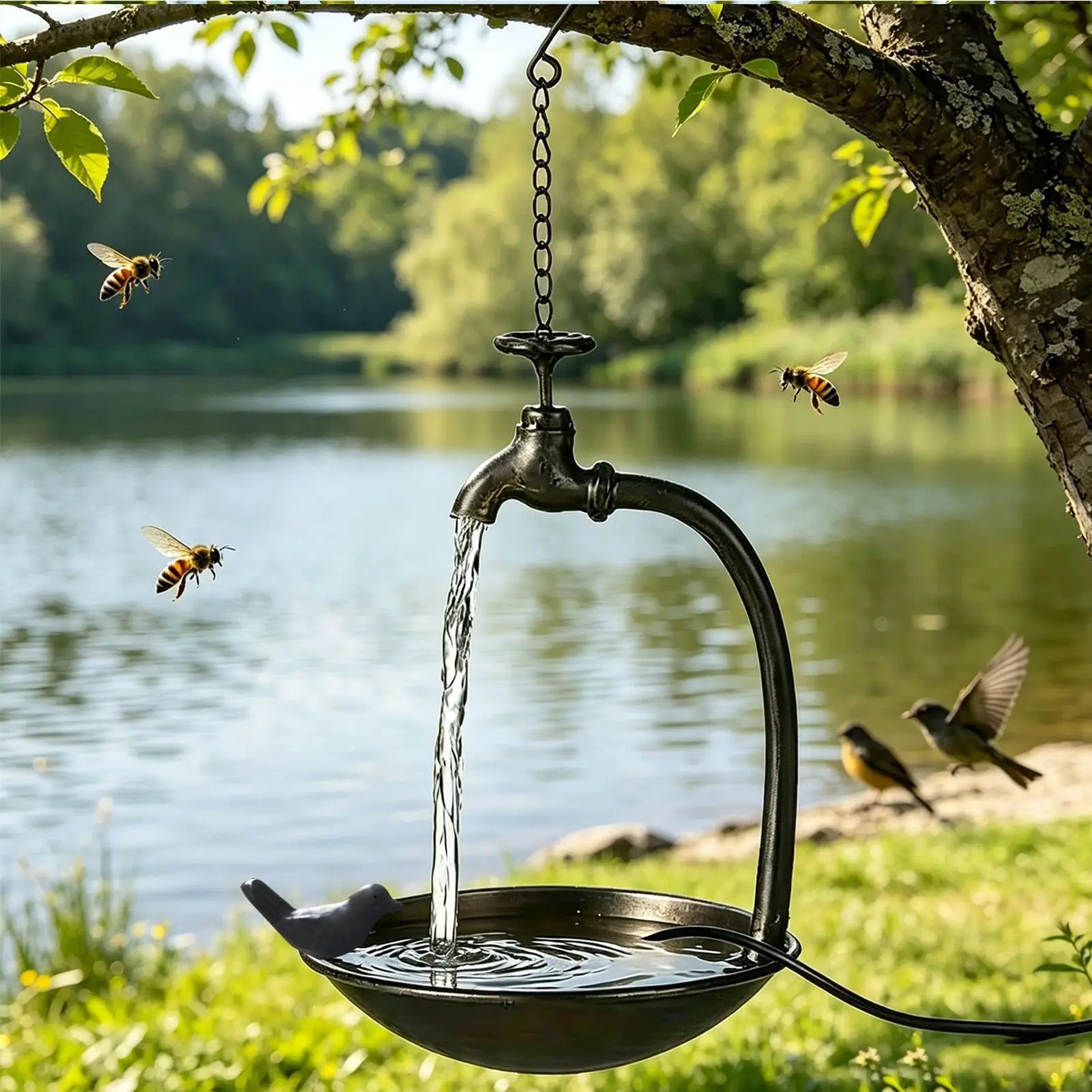 Solar Fountain Bird Bath Solar-Operated Faucet Shape Outdoor Bird Bath with Flowing Water for Garden Balcony Terrace Patio
Solar Fountain Bird Bath Solar-Operated Faucet Shape Outdoor Bird Bath with Flowing Water for Garden Balcony Terrace Patio