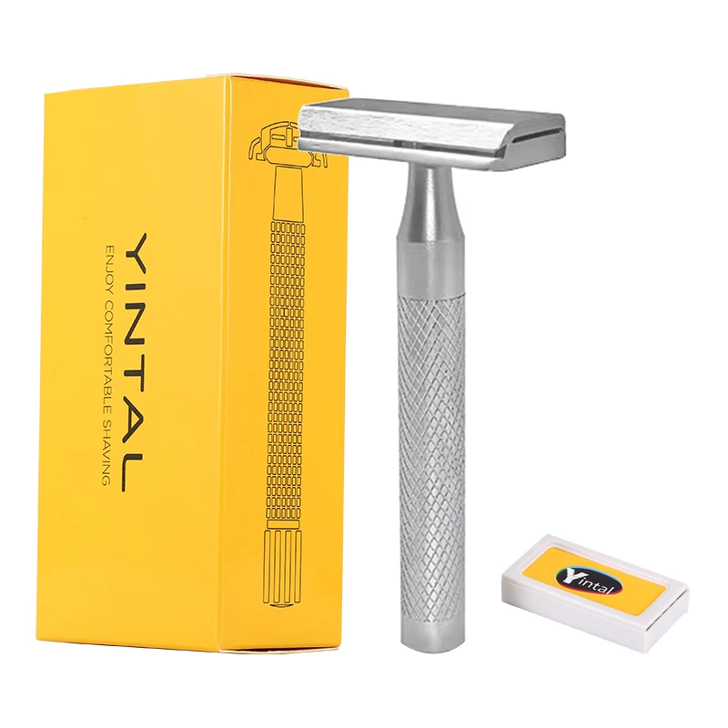 Бритва с двойным лезвием из нержавеющей стали с 5 запасными лезвиями 30 ° Многоразовые бритвы с угловым лезвием для мужчин
Бритва с двойным лезвием из нержавеющей стали с 5 запасными лезвиями 30 ° Многоразовые бритвы с угловым лезвием для мужчин