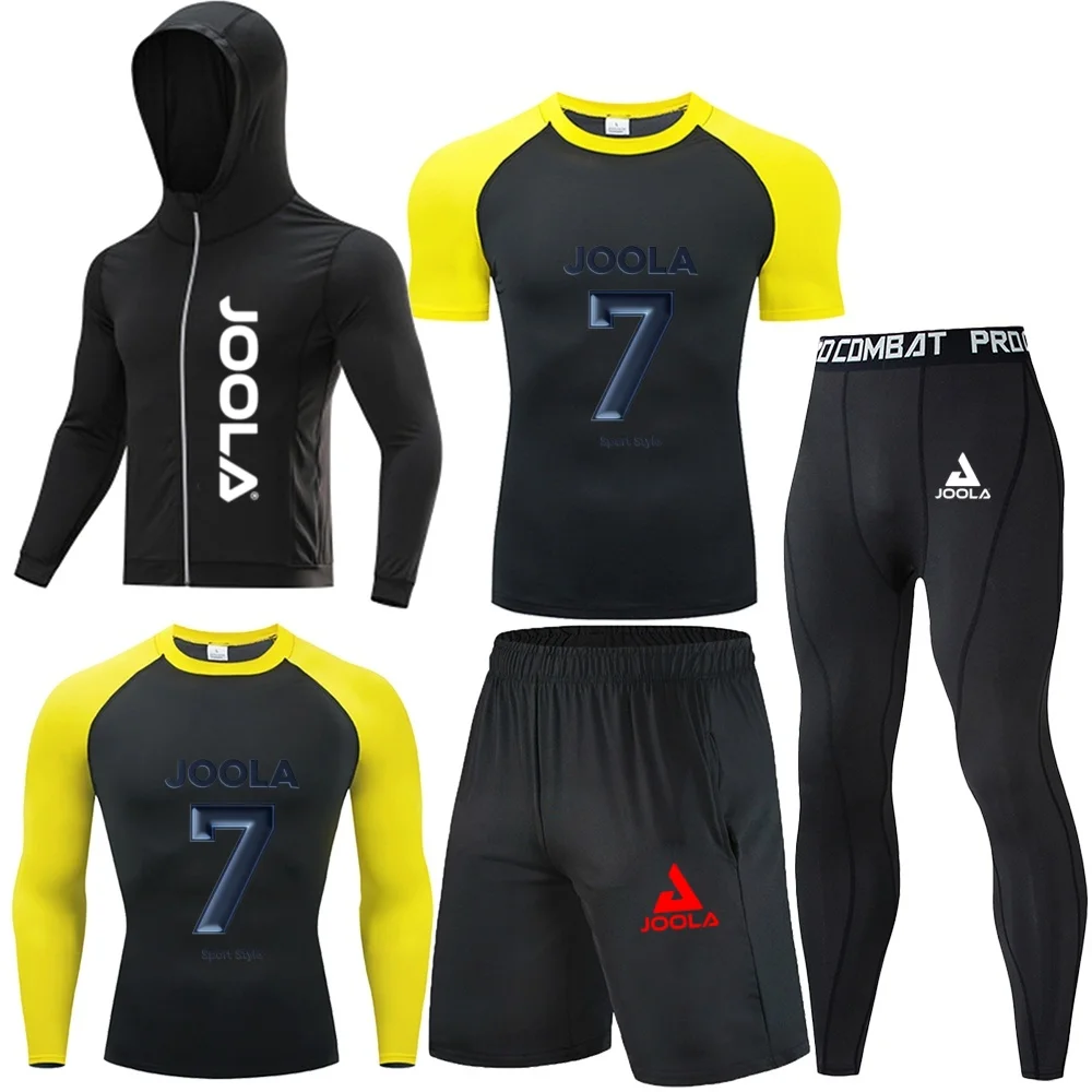 NEW JOOLA 7 Print 5Pcs Sportswear Set Men Quick Dry Hoodie T-Shirt Shorts Leggings Training Suit
NEW JOOLA 7 Print 5Pcs Sportswear Set Men Quick Dry Hoodie T-Shirt Shorts Leggings Training Suit