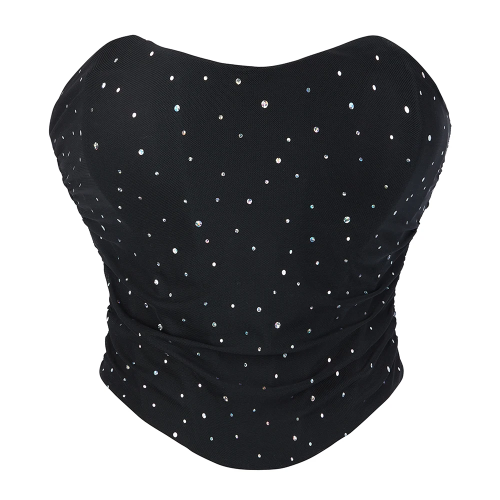 Fashion Black Overbust Corset Mesh Ruched Fishbone Backless Tank Top Women Slim Club Crop Tube Top
Fashion Black Overbust Corset Mesh Ruched Fishbone Backless Tank Top Women Slim Club Crop Tube Top