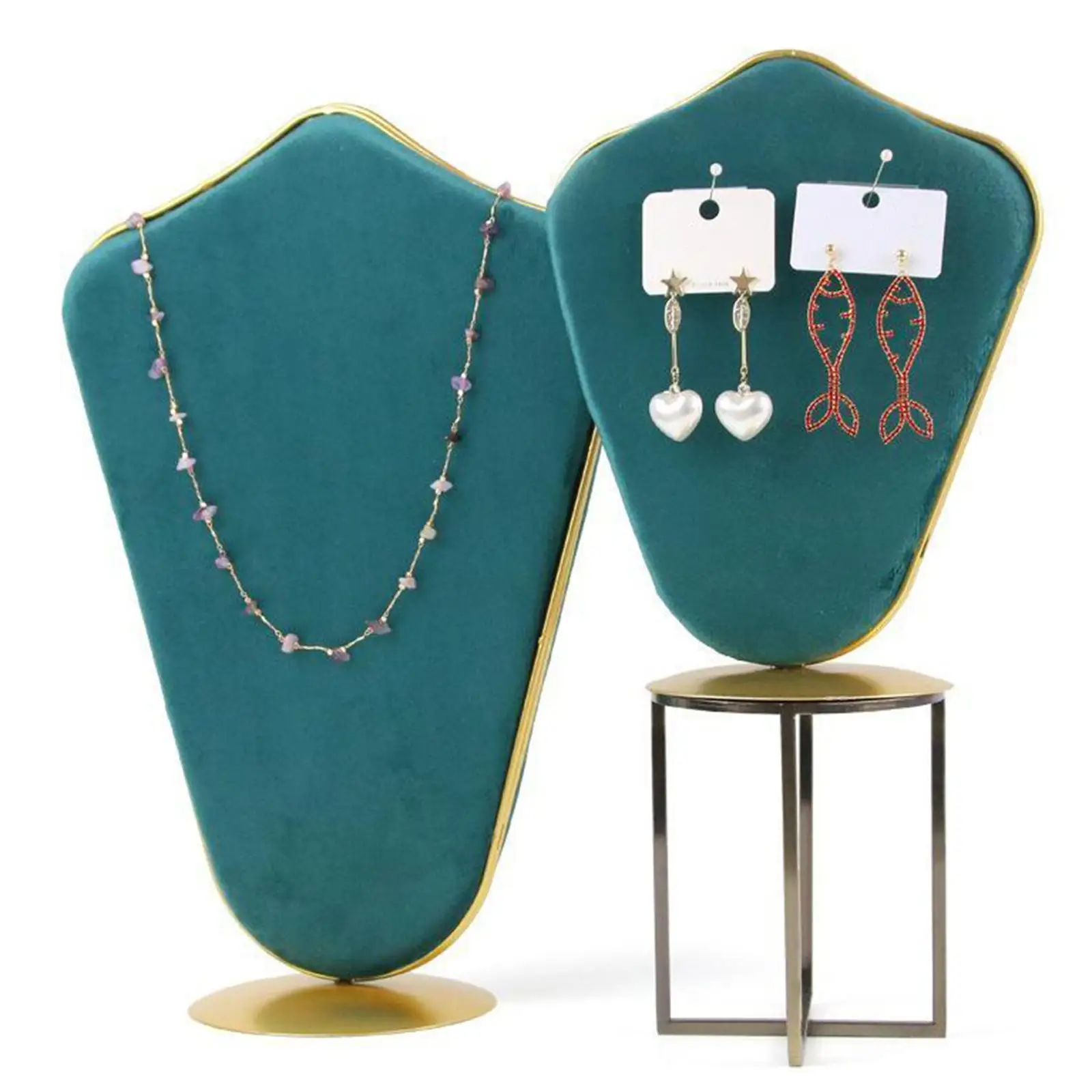 Necklace Pendant Chain Earring Jewelry Bust Display Stand Rack with Metal Base
Necklace Pendant Chain Earring Jewelry Bust Display Stand Rack with Metal Base