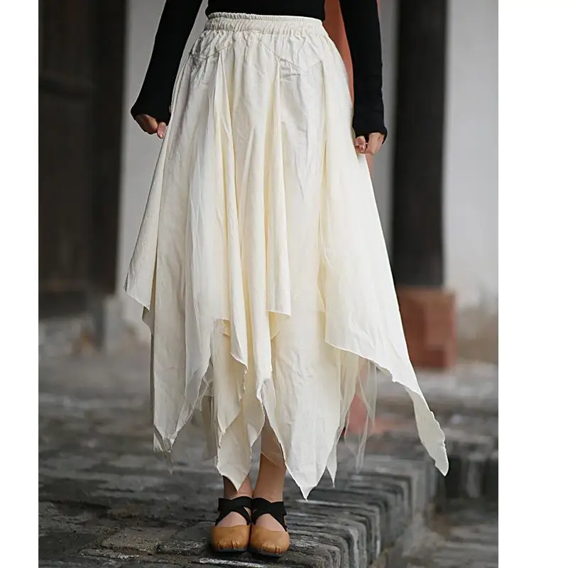 Cool Chinese Style Mesh Spliced Large Swing Skirt Retro Half-length Women's Skirt Batwing Shape Irregular Hemline
Cool Chinese Style Mesh Spliced Large Swing Skirt Retro Half-length Women's Skirt Batwing Shape Irregular Hemline