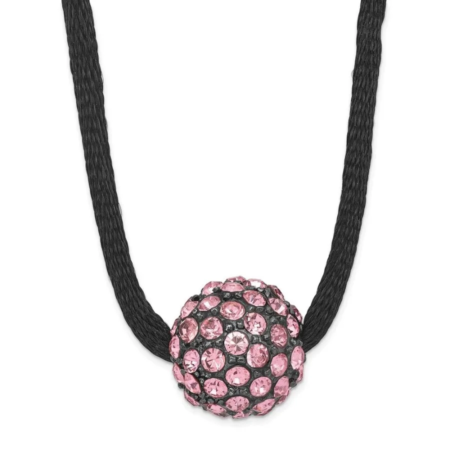 1928 Jewelry Blackplated Pink Glass Stones Fireball Adjustable 16 inch Satin Cord Necklace with 3 inch extension
1928 Jewelry Blackplated Pink Glass Stones Fireball Adjustable 16 inch Satin Cord Necklace with 3 inch extension