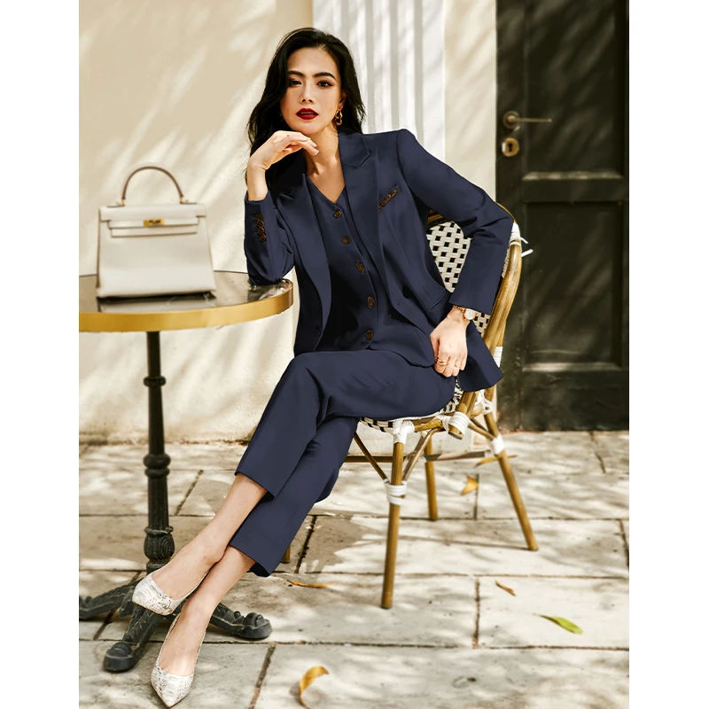 Qian Beibei Premium k Blue Women's Suit Vest Tee-Piece Set Slimming Busin Sle Long Sve Formal Wear
Qian Beibei Premium k Blue Women's Suit Vest Tee-Piece Set Slimming Busin Sle Long Sve Formal Wear