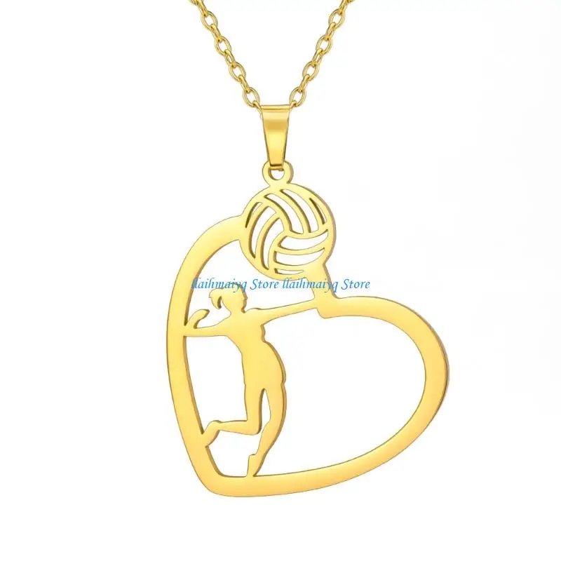 573B Elegant Stainless Steel Volleyball Player Heart Charm Necklace Fashion Jewelry
573B Elegant Stainless Steel Volleyball Player Heart Charm Necklace Fashion Jewelry