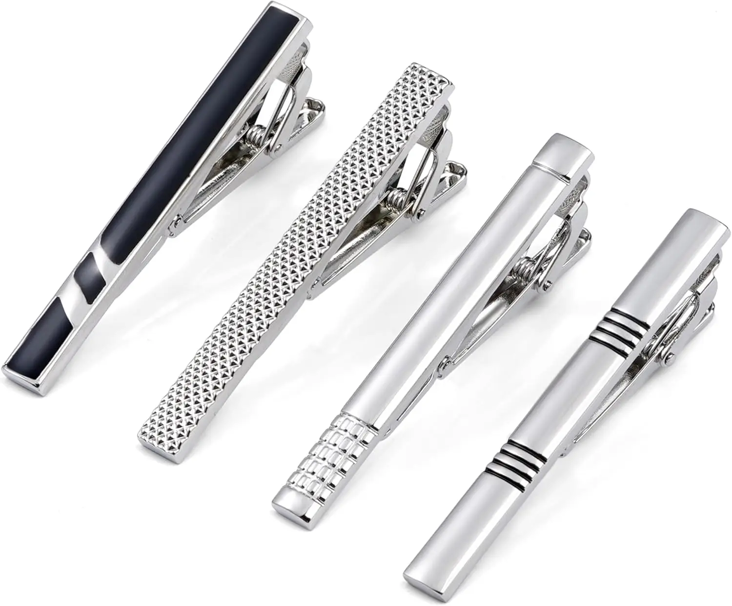 4-Piece Silver Tie Clip Set for Men, Professional Metal Clasps, 2.3 Inch Fashion Design - Ideal Father's Day Gift
4-Piece Silver Tie Clip Set for Men, Professional Metal Clasps, 2.3 Inch Fashion Design - Ideal Father's Day Gift