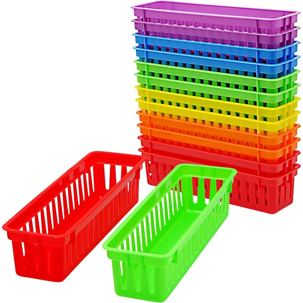 12 Pack Pencil Holder, Kids Desk, Colorful Plastic Pen Baskets Tray, Organizing Classroom Supplies, Plastic Caddy, Desk and Elem
12 Pack Pencil Holder, Kids Desk, Colorful Plastic Pen Baskets Tray, Organizing Classroom Supplies, Plastic Caddy, Desk and Elem
