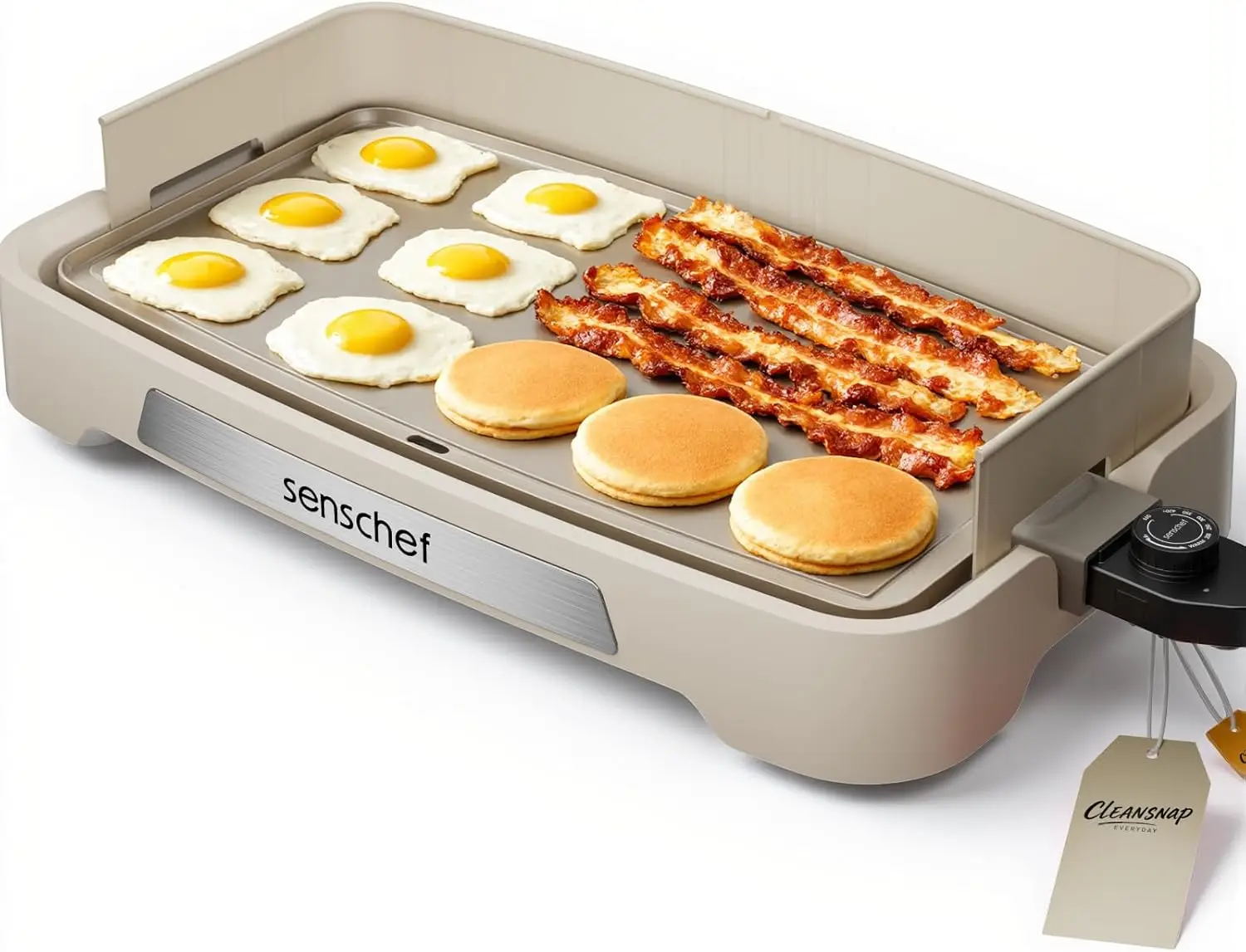 Electric Griddle with 1700W Rapid Heating, 20" Nonstick Cooking Surface, Foldable Grease Shield, Dishwasher Safe, Vanilla Cream
Electric Griddle with 1700W Rapid Heating, 20" Nonstick Cooking Surface, Foldable Grease Shield, Dishwasher Safe, Vanilla Cream