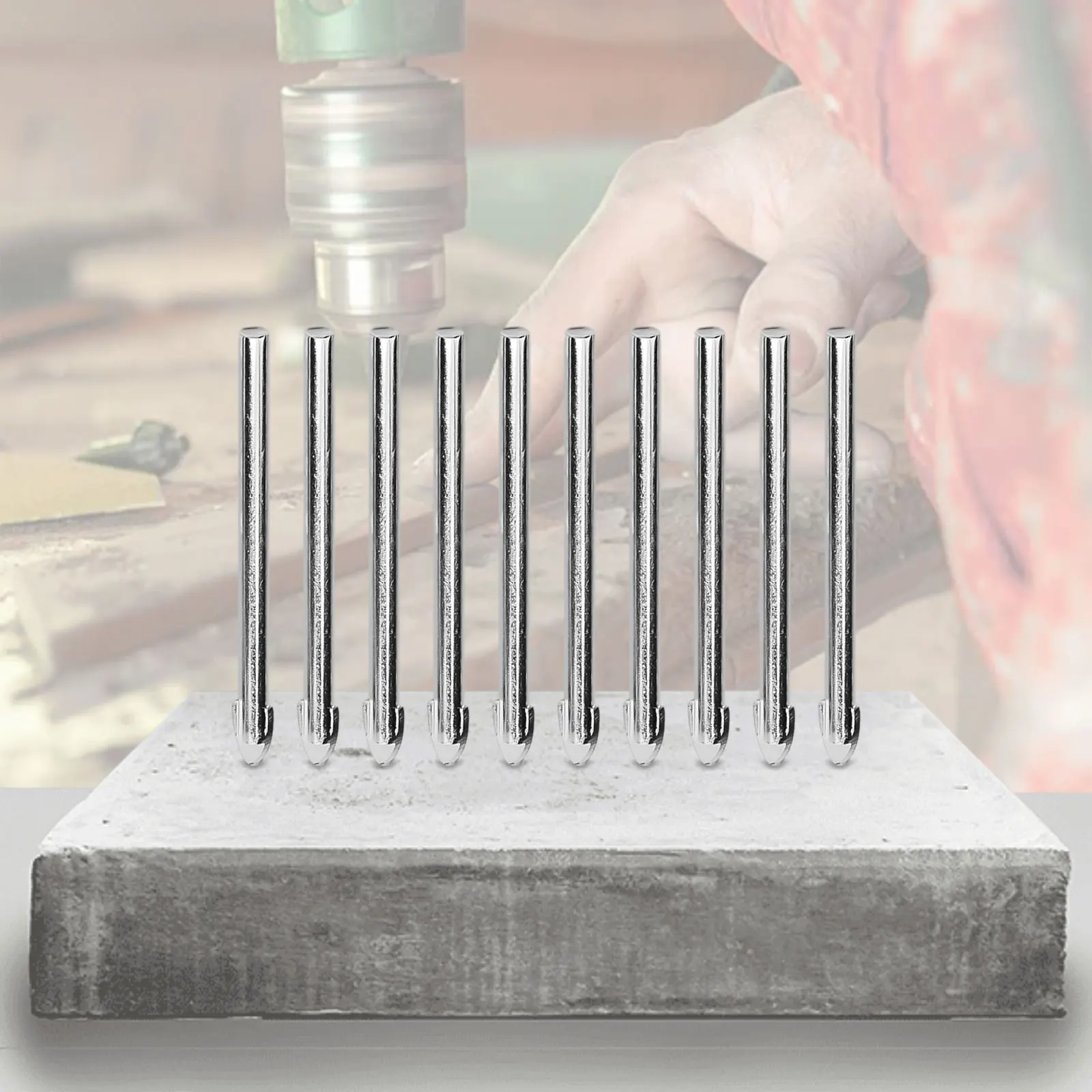 10pcs 6mm Tip Glass Tile Drill Bits Head Tungsten Carbide Drilling Bit Provide Smooth And Accurate Drilling In Tiles, And Glass
10pcs 6mm Tip Glass Tile Drill Bits Head Tungsten Carbide Drilling Bit Provide Smooth And Accurate Drilling In Tiles, And Glass