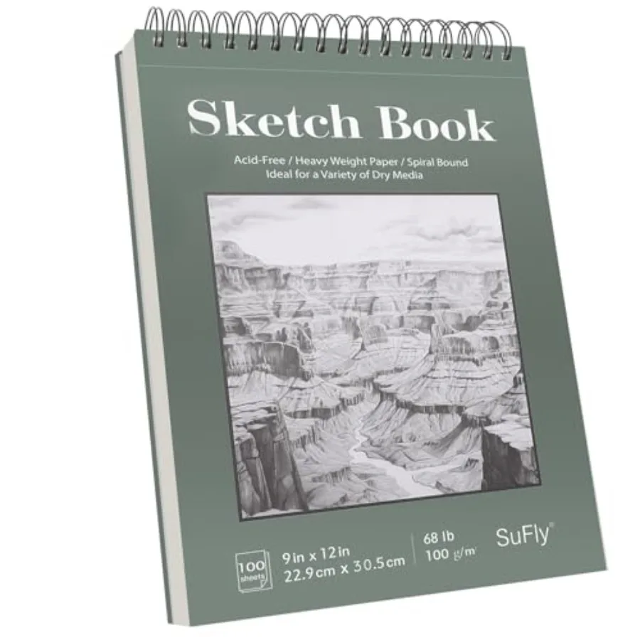 Sketch Book 9x12, Drawing Paper Pad-68lb/100gsm, Top Spiral Sketchbook Hardcover, 100 Sheets Sketch Pad for Classroom Art Suppl
Sketch Book 9x12, Drawing Paper Pad-68lb/100gsm, Top Spiral Sketchbook Hardcover, 100 Sheets Sketch Pad for Classroom Art Suppl