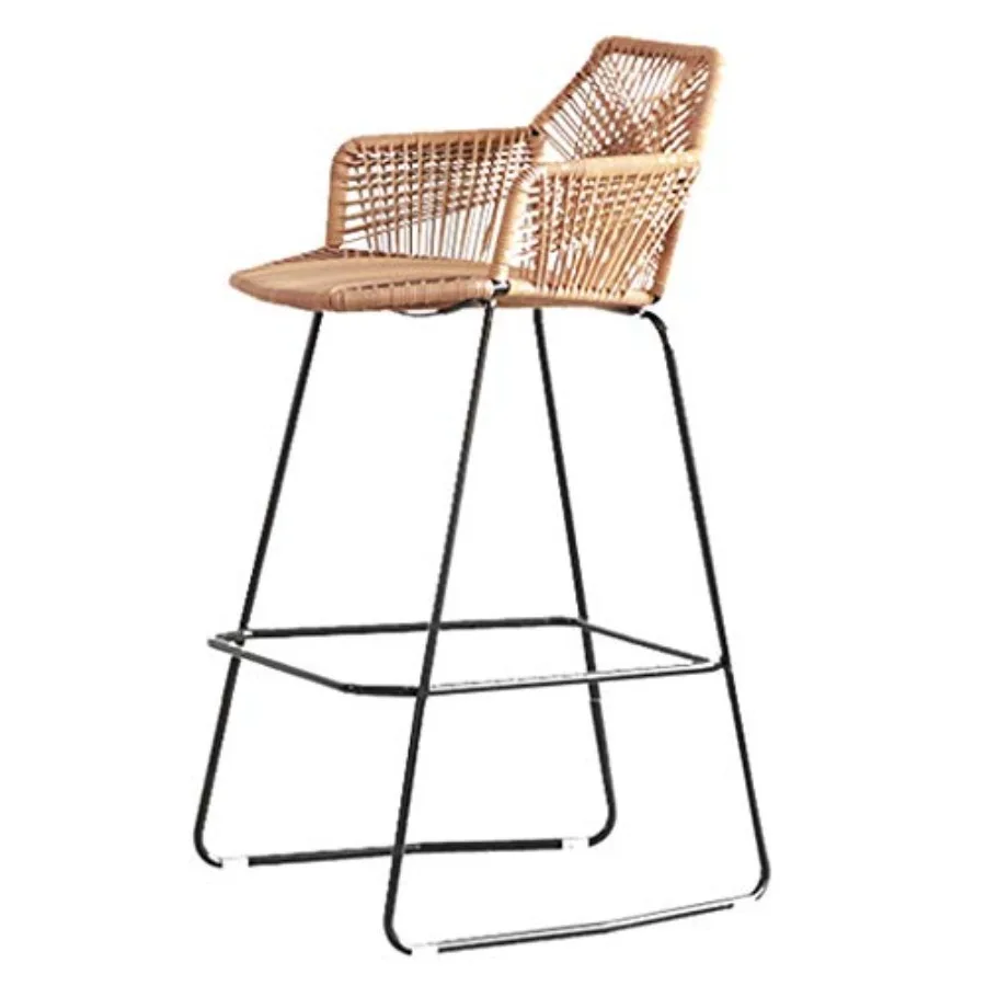 Modern Nordic Bar Chair with Footrest, Rattan Wicker Stool for Kitchen Pub Cafe Breakfast Desk, Brown
Modern Nordic Bar Chair with Footrest, Rattan Wicker Stool for Kitchen Pub Cafe Breakfast Desk, Brown