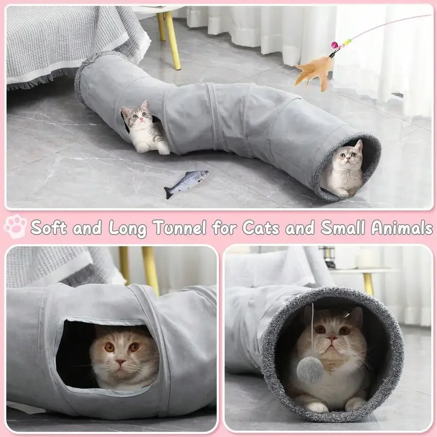 Soft Long Cat Tunnel With Interactive Toys Set For Indoor Cats Puppies Rabbits Ferrets
Soft Long Cat Tunnel With Interactive Toys Set For Indoor Cats Puppies Rabbits Ferrets