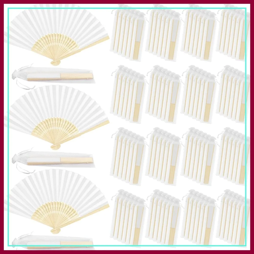 120 Pcs Wedding Handheld Paper Fans with Organza Bags, Folding Fan for Party Favors & DIY Decoration
120 Pcs Wedding Handheld Paper Fans with Organza Bags, Folding Fan for Party Favors & DIY Decoration