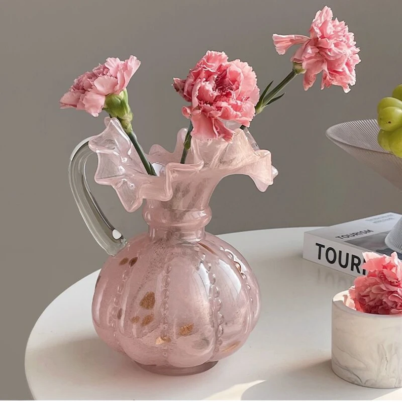 French Retro Glass Flower Vase Creative Design with Handle Versatile Scene Decor for Living Room Beautiful Plant Pots
French Retro Glass Flower Vase Creative Design with Handle Versatile Scene Decor for Living Room Beautiful Plant Pots