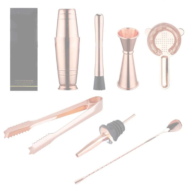 Stainless Steel Wine Set 7-Piece Barware Kit Novice Bartender Tool Set American Tin Glass Accessories
Stainless Steel Wine Set 7-Piece Barware Kit Novice Bartender Tool Set American Tin Glass Accessories