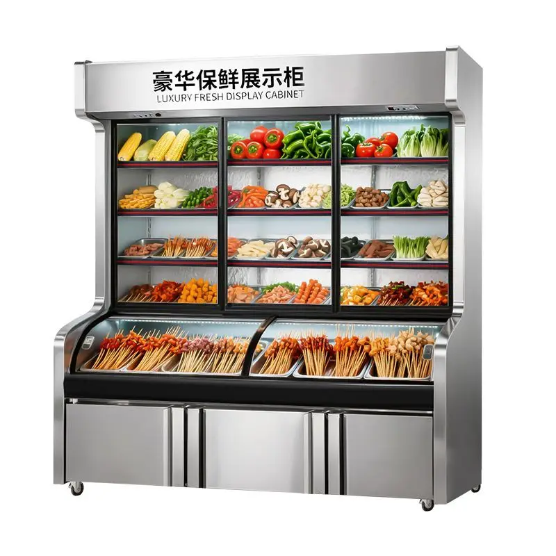 Double temperature stainless steel display cabinet, a la carte cabinet commercial refrigerated and frozen string fresh-keeping
Double temperature stainless steel display cabinet, a la carte cabinet commercial refrigerated and frozen string fresh-keeping