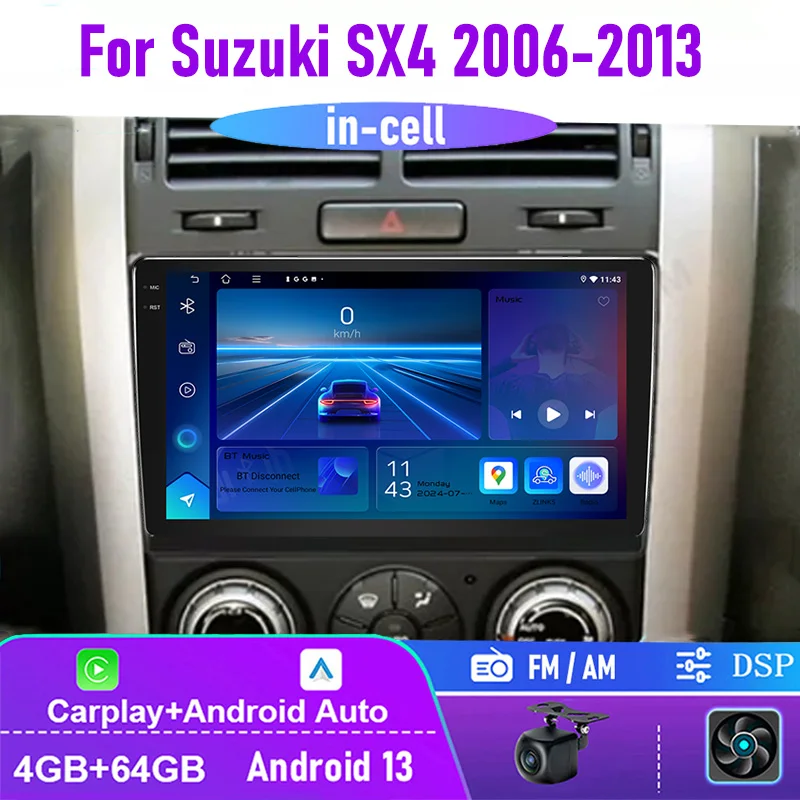 9" For SUZUKI SX4 2006-2013 Car Stereo Radio Head Unit Apple Carplay Android 13 Multimedia Player AM GPS 4+64GB
9" For SUZUKI SX4 2006-2013 Car Stereo Radio Head Unit Apple Carplay Android 13 Multimedia Player AM GPS 4+64GB