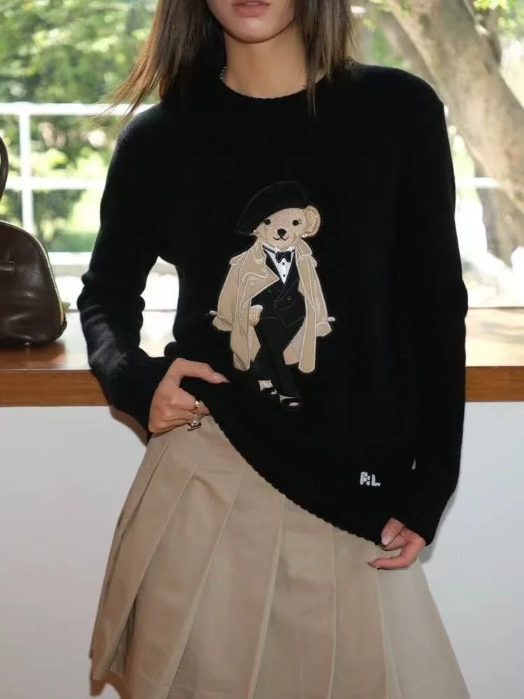 2025 Fall/Winter New Arrival Classic Bear Embroidery Round-neck Pullover Sweater for Women Loose-Fit Slimming Knit Female Tops
2025 Fall/Winter New Arrival Classic Bear Embroidery Round-neck Pullover Sweater for Women Loose-Fit Slimming Knit Female Tops