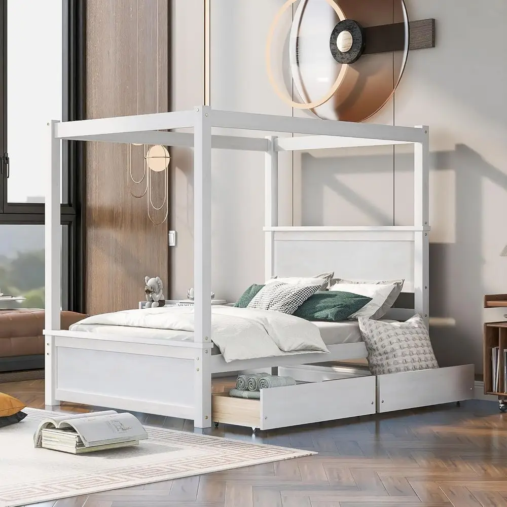 1- Wood Bed with Two Ders, ull Size Platorm Bed with Support Slats .No Box Spring Needed, Brushed White
1- Wood Bed with Two Ders, ull Size Platorm Bed with Support Slats .No Box Spring Needed, Brushed White