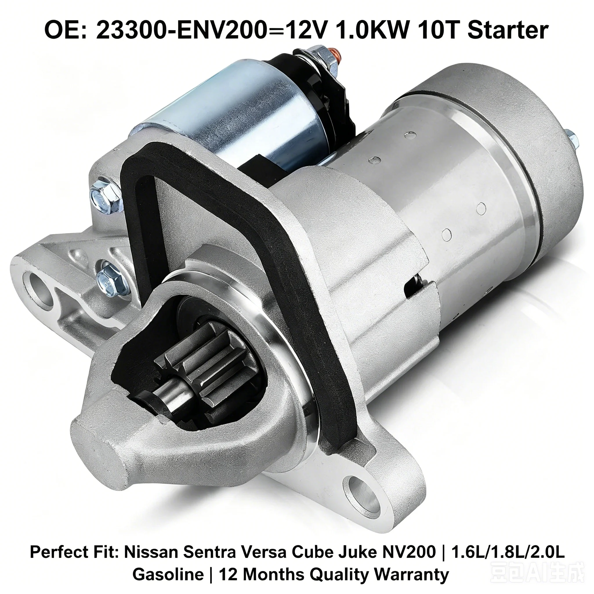 OE 23300-EN200 | 12V 1.0KW 10T Starter for Nissan Sentra Versa Cube Juke NV200 1.6L 1.8L 2.0L Engine
OE 23300-EN200 | 12V 1.0KW 10T Starter for Nissan Sentra Versa Cube Juke NV200 1.6L 1.8L 2.0L Engine