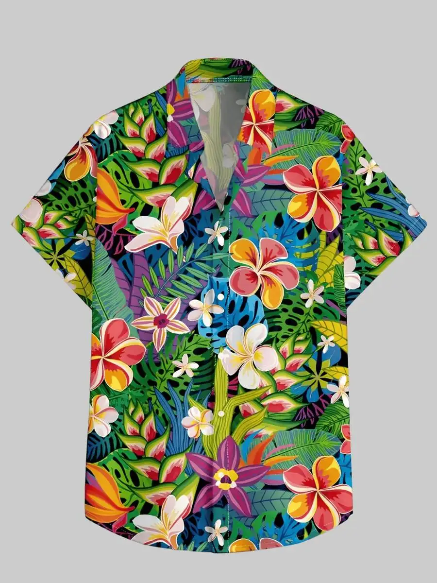 Mens Vibrant Tropical Floral Print Casual Short Sleeve Hawaii Shirt For Beach Holiday
Mens Vibrant Tropical Floral Print Casual Short Sleeve Hawaii Shirt For Beach Holiday