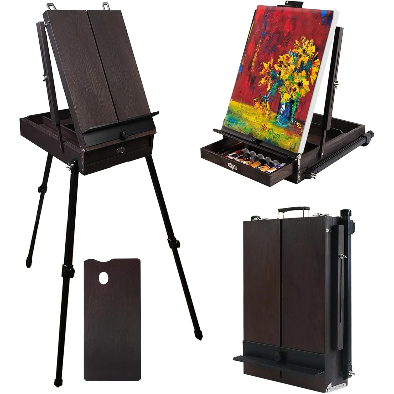 70" French Easel with Aluminum Legs, Folding Sketch Painting Easel with Drawer, Tripod Stand for Art
70" French Easel with Aluminum Legs, Folding Sketch Painting Easel with Drawer, Tripod Stand for Art