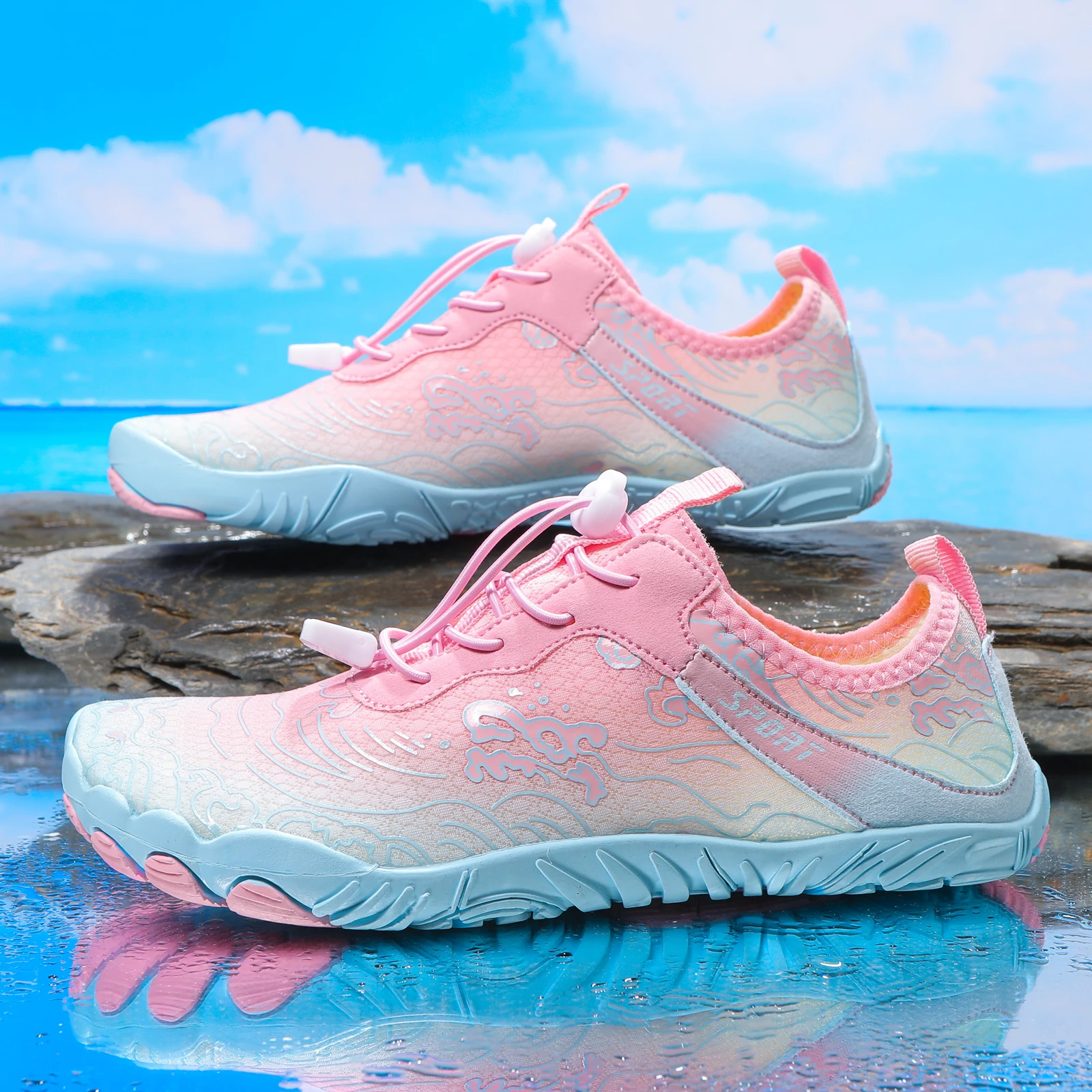 Pink Gradient Water Shoes Unisex Quick Dry Non-slip Aqua Sneakers for Beach Swimming Surfing
Pink Gradient Water Shoes Unisex Quick Dry Non-slip Aqua Sneakers for Beach Swimming Surfing