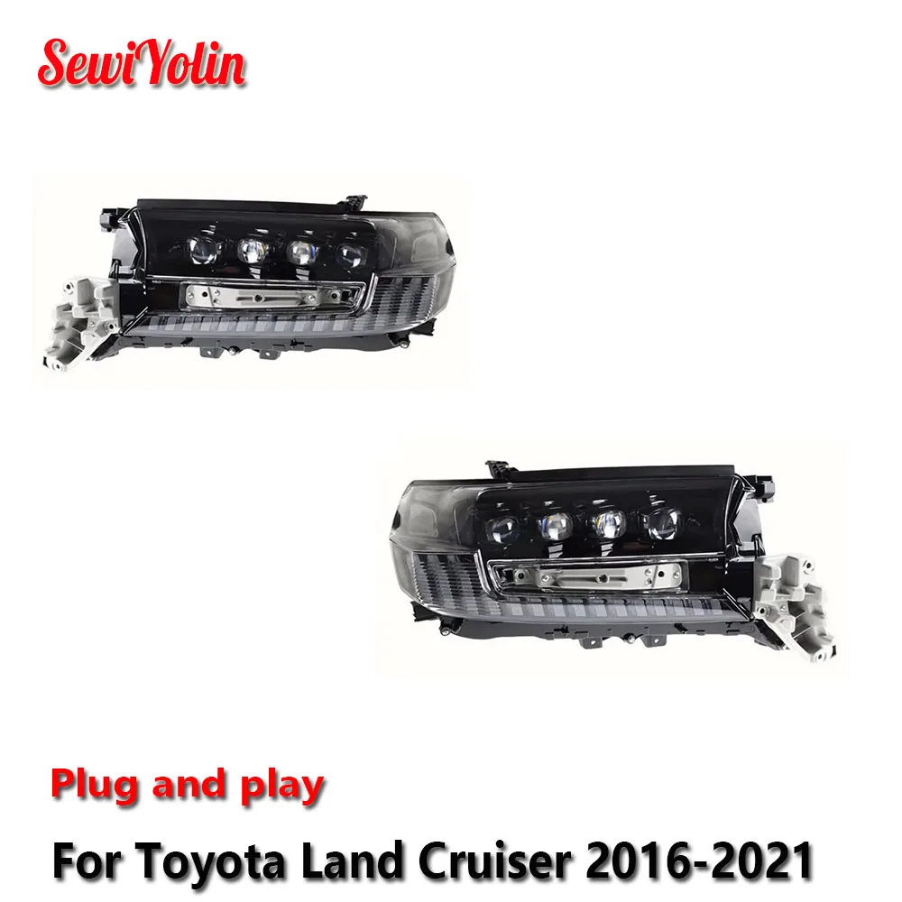 Автомобильные светодиодные фары в сборе для Toyota Land Cruiser 2016-2021, автоматические противотуманные фары DRL, стоп-сигнал поворота, Plug and Play
Автомобильные светодиодные фары в сборе для Toyota Land Cruiser 2016-2021, автоматические противотуманные фары DRL, стоп-сигнал поворота, Plug and Play