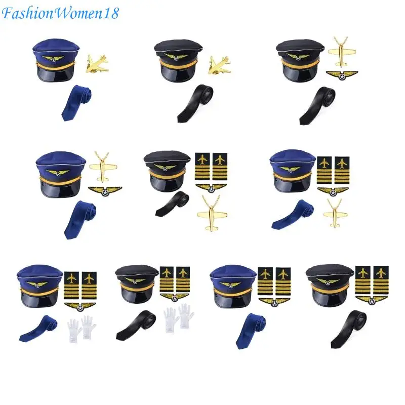 Airline Captain Costume Flight Attendant Cosplay Set with Hat Uniform Epaulette 57BD
Airline Captain Costume Flight Attendant Cosplay Set with Hat Uniform Epaulette 57BD