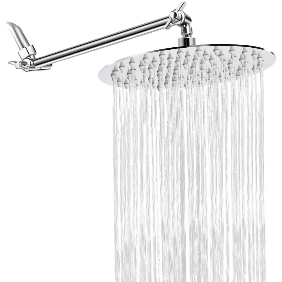 Rain Shower Head with 11" Adjustable Arm, High Pressure Stainless Steel Rainfall Shower, Ultra-Thin Design, 8 Inch Chrome
Rain Shower Head with 11" Adjustable Arm, High Pressure Stainless Steel Rainfall Shower, Ultra-Thin Design, 8 Inch Chrome