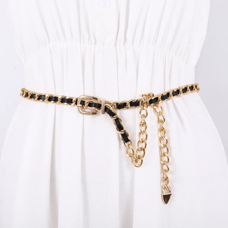 Women Decorative Waist Chain Exquisite Metal PU Strap Pants Chain Pin Buckle Belt for Dress
Women Decorative Waist Chain Exquisite Metal PU Strap Pants Chain Pin Buckle Belt for Dress