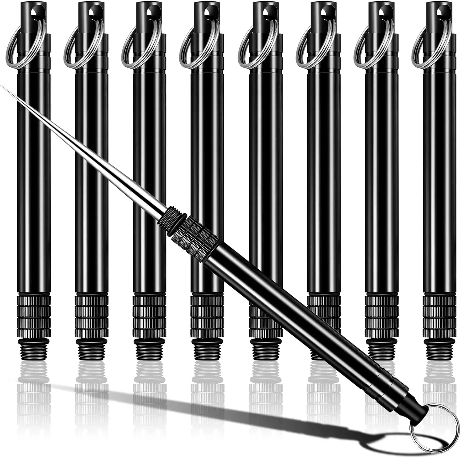 8Pcs Black Reusable Keychain Telescopic Toothpick with Titanium Case, Multifunctional for Travel Camping
8Pcs Black Reusable Keychain Telescopic Toothpick with Titanium Case, Multifunctional for Travel Camping