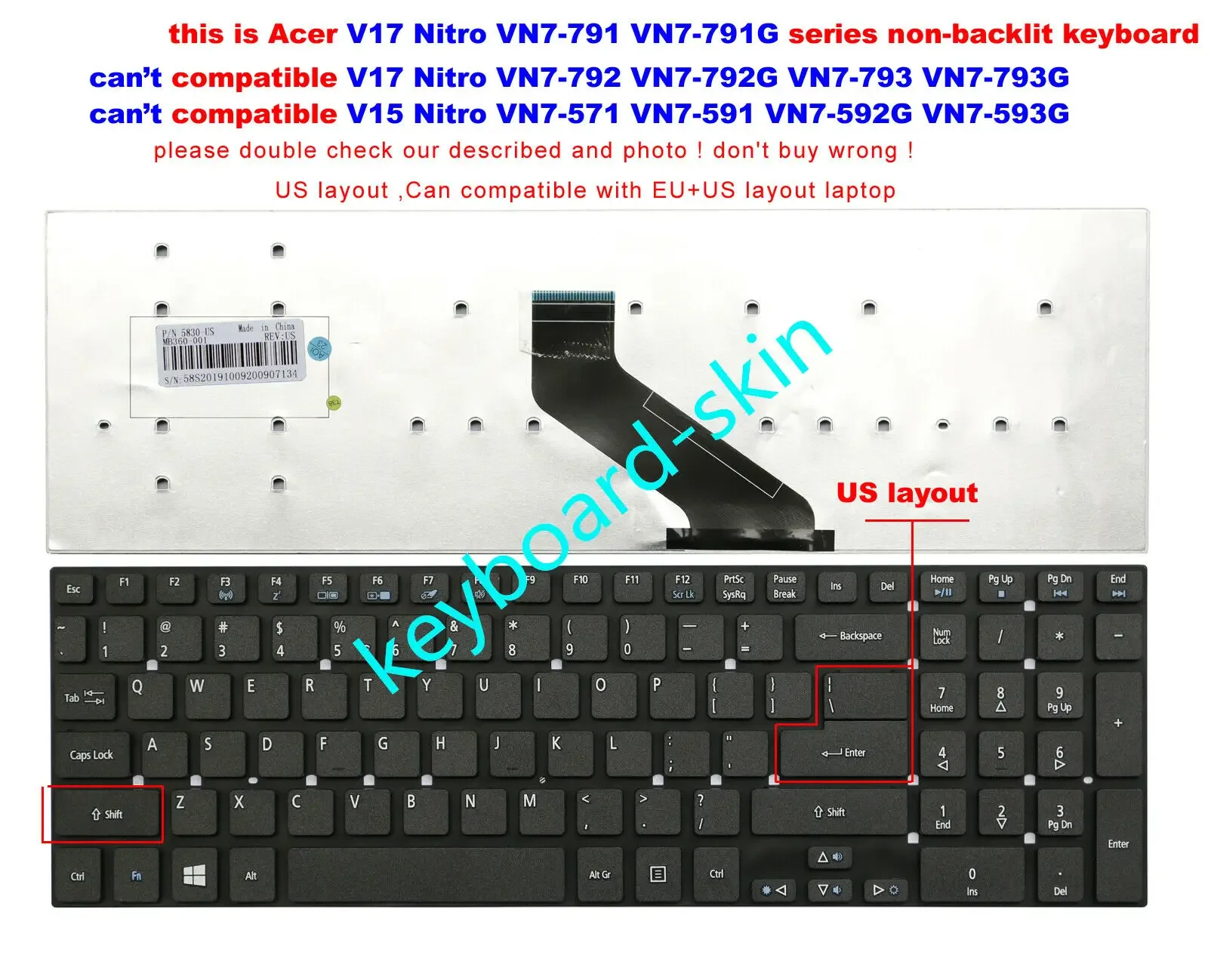 Новый английский без рамки Клавиатура для ноутбука Acer Aspire V 17 деталь нитро-двигателя Himoto Redcat, VN7-791,VN7-791G-72AH,VN7-791G-53F1 ноутбук
Новый английский без рамки Клавиатура для ноутбука Acer Aspire V 17 деталь нитро-двигателя Himoto Redcat, VN7-791,VN7-791G-72AH,VN7-791G-53F1 ноутбук