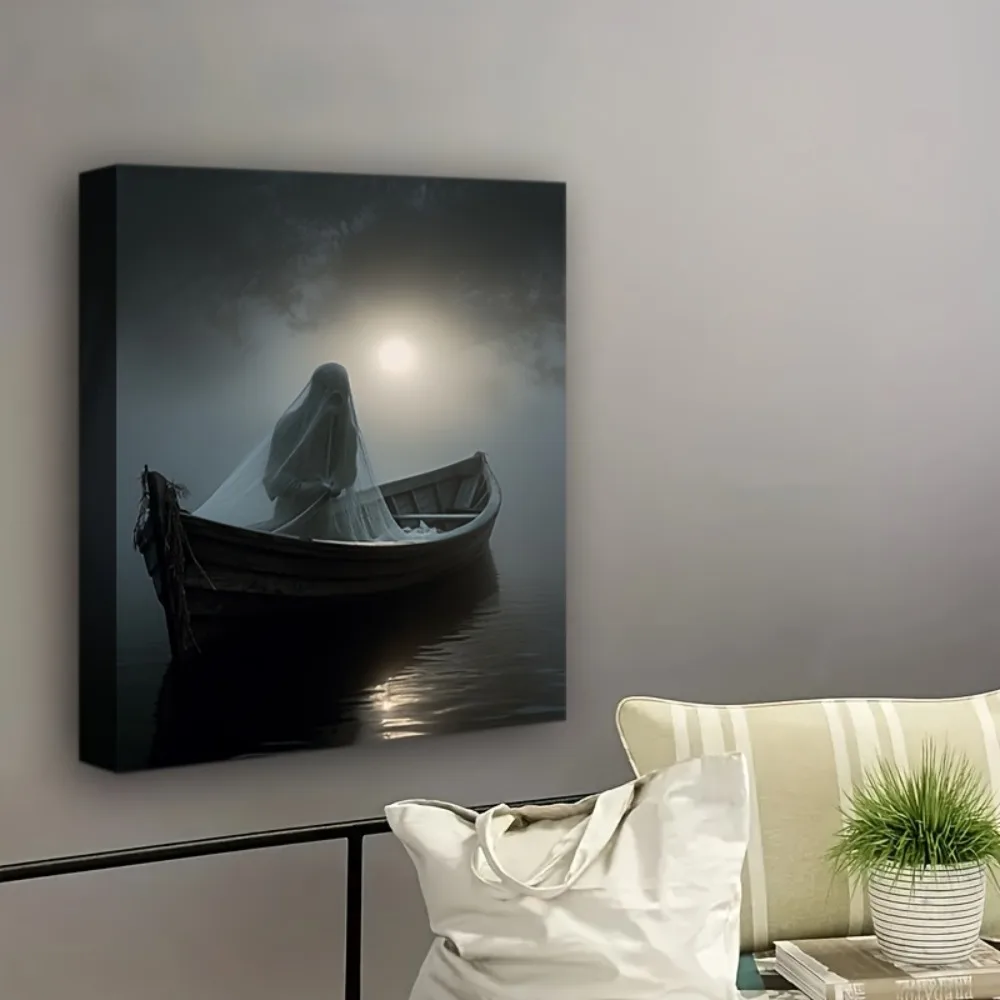 1.5 inch solid wood frame, Halloween ghost artwork hanging on the boat, home and dorm decor, can be hung directly.
1.5 inch solid wood frame, Halloween ghost artwork hanging on the boat, home and dorm decor, can be hung directly.