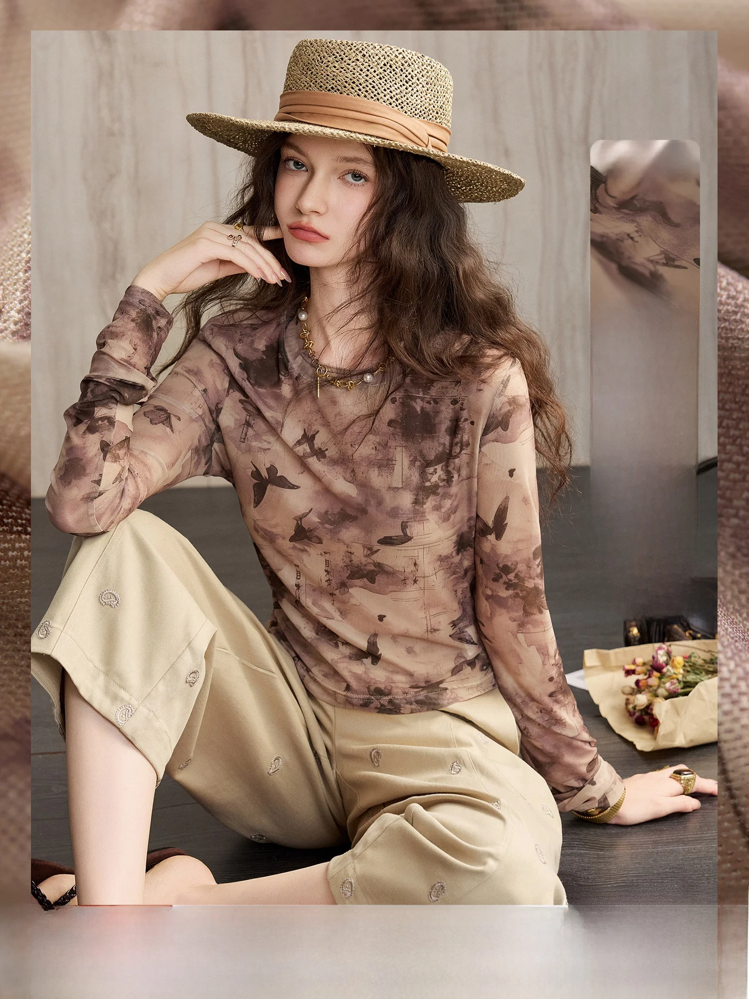 High Elastic Skin-friendly Fabric Long Sleeve round Neck T-shirt Women's Spring New Style Print Casual Loose Fit
High Elastic Skin-friendly Fabric Long Sleeve round Neck T-shirt Women's Spring New Style Print Casual Loose Fit